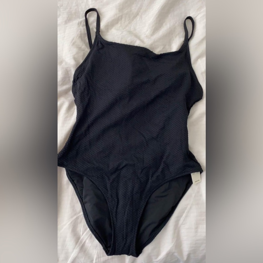 NEW black one piece bathing suit